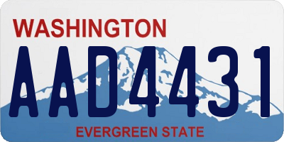 WA license plate AAD4431
