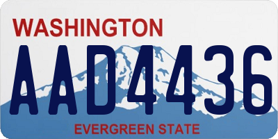 WA license plate AAD4436