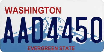 WA license plate AAD4450