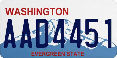 WA license plate AAD4451