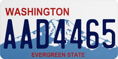 WA license plate AAD4465