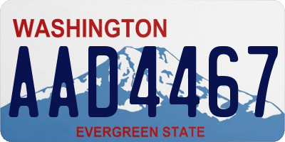 WA license plate AAD4467