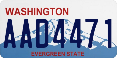 WA license plate AAD4471