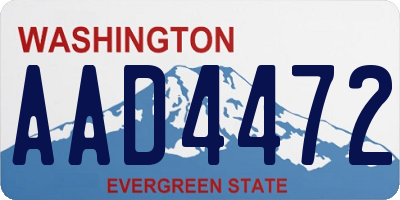 WA license plate AAD4472