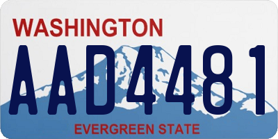 WA license plate AAD4481