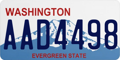 WA license plate AAD4498