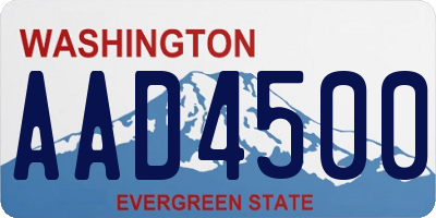 WA license plate AAD4500
