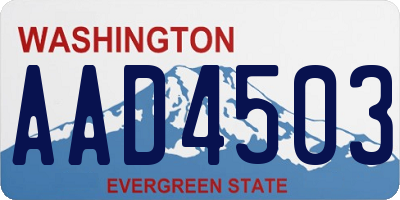 WA license plate AAD4503