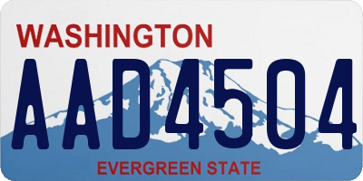 WA license plate AAD4504