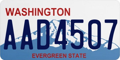 WA license plate AAD4507