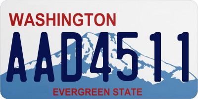 WA license plate AAD4511