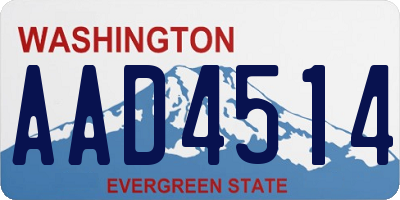 WA license plate AAD4514