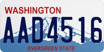 WA license plate AAD4516