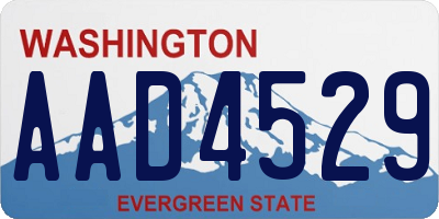 WA license plate AAD4529