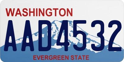 WA license plate AAD4532