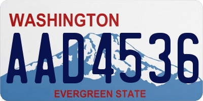 WA license plate AAD4536
