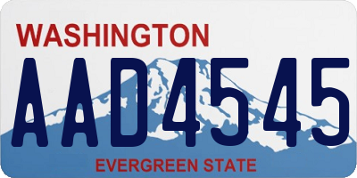 WA license plate AAD4545