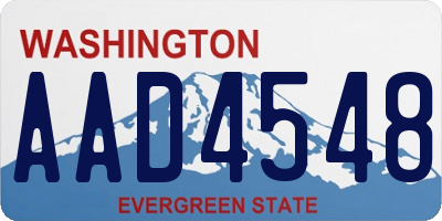 WA license plate AAD4548