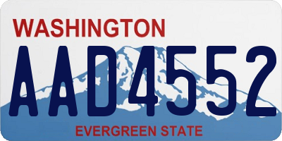 WA license plate AAD4552