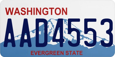 WA license plate AAD4553
