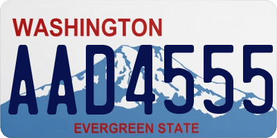 WA license plate AAD4555