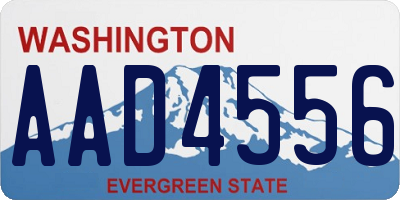 WA license plate AAD4556