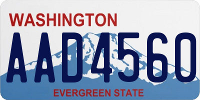 WA license plate AAD4560