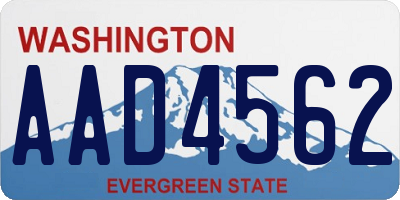 WA license plate AAD4562