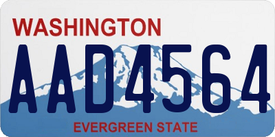 WA license plate AAD4564