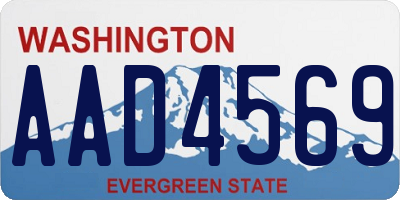 WA license plate AAD4569