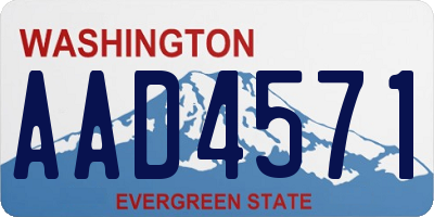 WA license plate AAD4571
