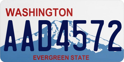 WA license plate AAD4572