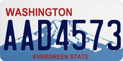 WA license plate AAD4573