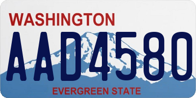 WA license plate AAD4580