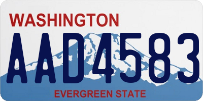 WA license plate AAD4583