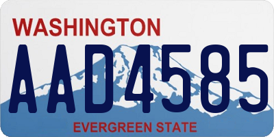 WA license plate AAD4585