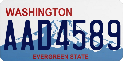 WA license plate AAD4589