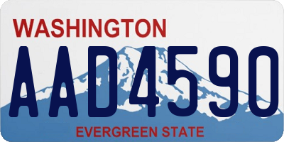 WA license plate AAD4590
