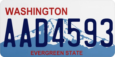 WA license plate AAD4593
