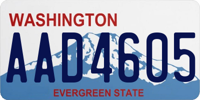 WA license plate AAD4605