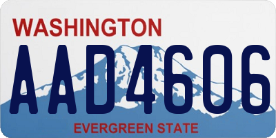 WA license plate AAD4606