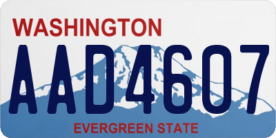 WA license plate AAD4607
