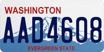 WA license plate AAD4608