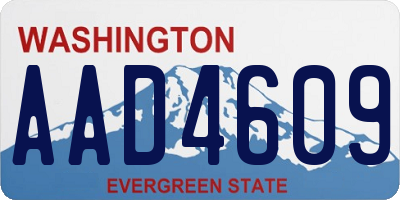 WA license plate AAD4609