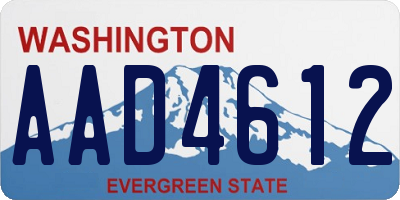 WA license plate AAD4612