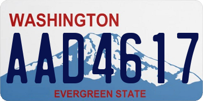 WA license plate AAD4617