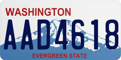 WA license plate AAD4618