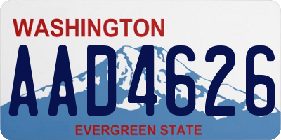WA license plate AAD4626