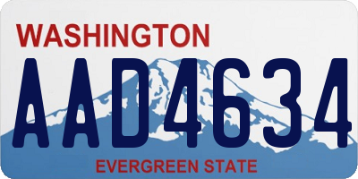 WA license plate AAD4634