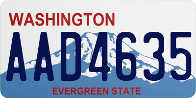 WA license plate AAD4635